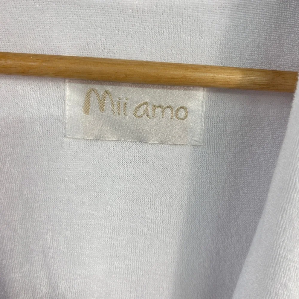 Mii Amo Spa Robe Sedona Terry Lined One Size White Luxury Resort Bathrobe OSFM